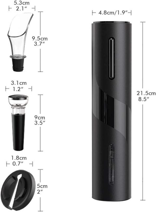 Abridor de Vinho Elétrico Premium Castiliani, com kit completo incluindo cortador de rótulo, aerador e rolha de preservação