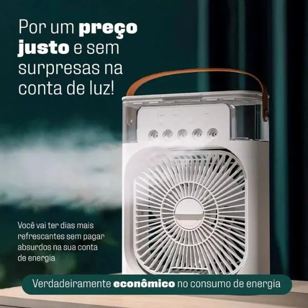 Mini Ventilador e Umidificador de Ar Portátil Castiliani, ideal para frescor e umidificação em qualquer lugar