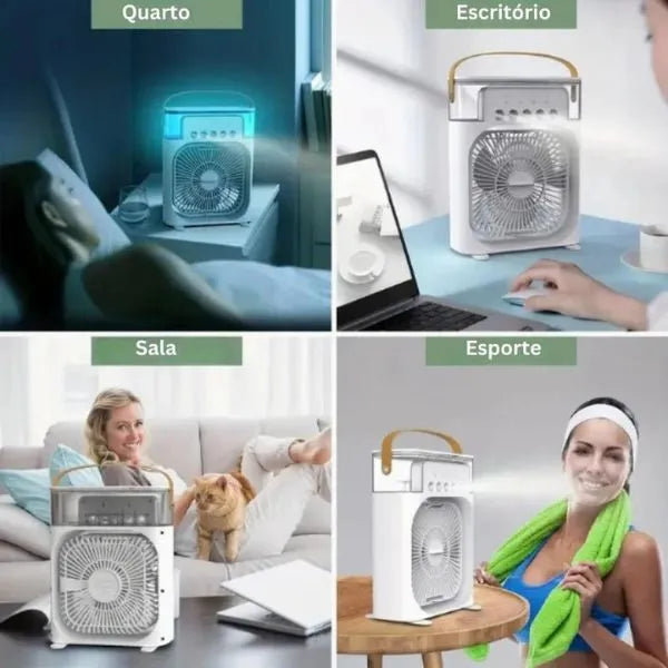 Mini Ventilador e Umidificador de Ar Portátil Castiliani, ideal para frescor e umidificação em qualquer lugar