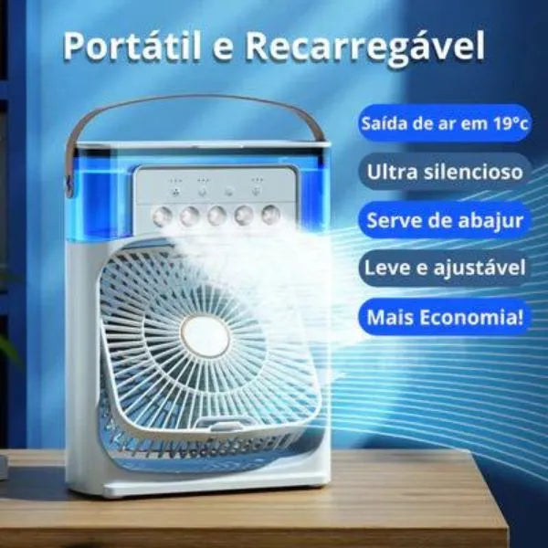 Mini Ventilador e Umidificador de Ar Portátil Castiliani, ideal para frescor e umidificação em qualquer lugar