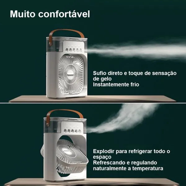 Mini Ventilador e Umidificador de Ar Portátil Castiliani, ideal para frescor e umidificação em qualquer lugar