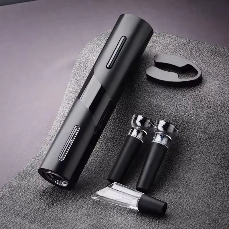 Abridor de Vinho Elétrico Premium Castiliani, com kit completo incluindo cortador de rótulo, aerador e rolha de preservação