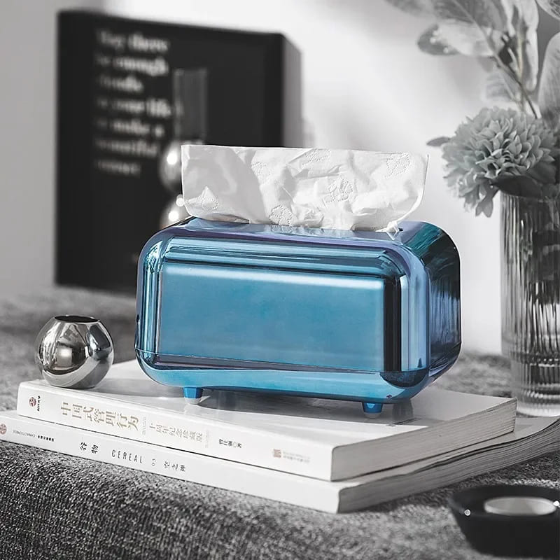 Caixa Porta Lenço Umedecido e Papel Cromado Castiliani com design elegante, ideal para organizar o banheiro com estilo e sofisticação.
