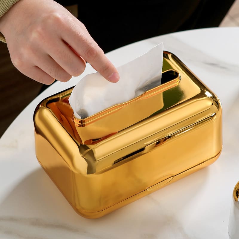 Caixa Porta Lenço Umedecido e Papel Cromado Castiliani com design elegante, ideal para organizar o banheiro com estilo e sofisticação.