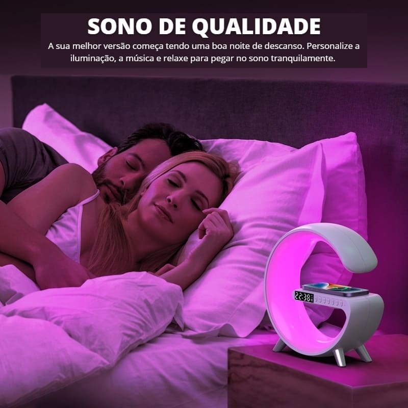 Carregador por Indução + Luminária Castiliani com Despertador