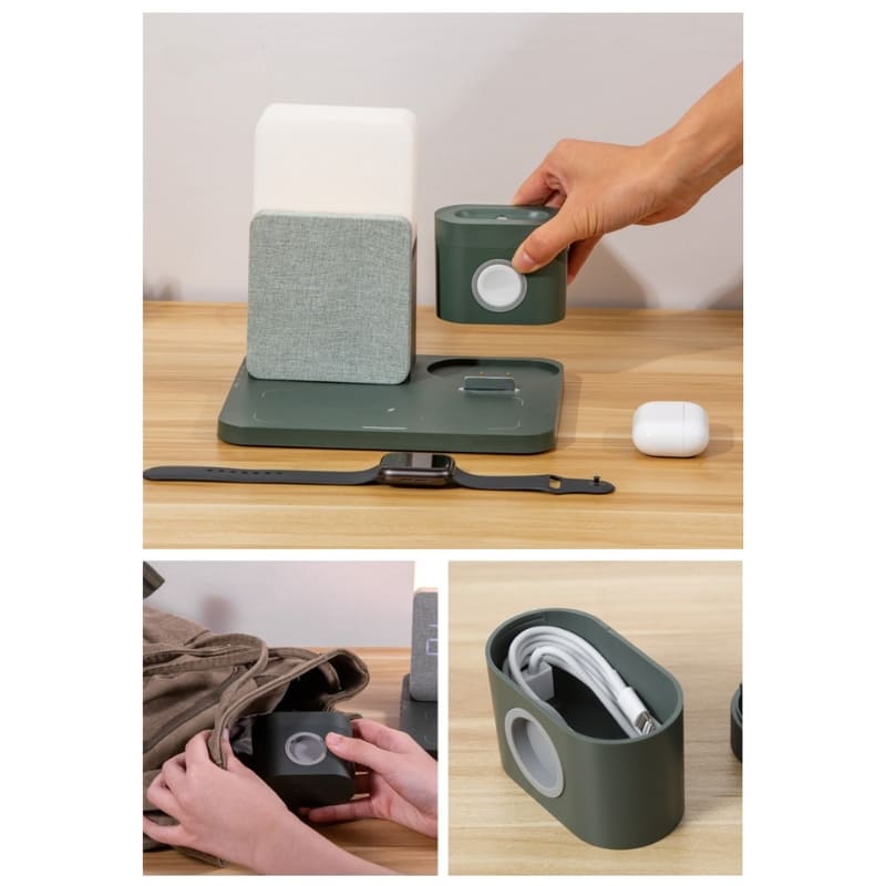 Carregador por Indução Luminária de Mesa e Despertador Castiliani, ideal para quartos com design moderno e funcionalidade prática