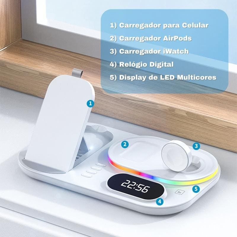 Carregador por Indução Sem Fio Castiliani para Iphone, Samsung, Huawei