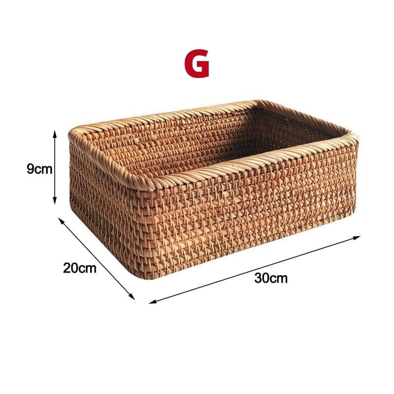 Cesto de Palha Rattan Feito à Mão Castiliani, ideal para decoração e organização em qualquer ambiente