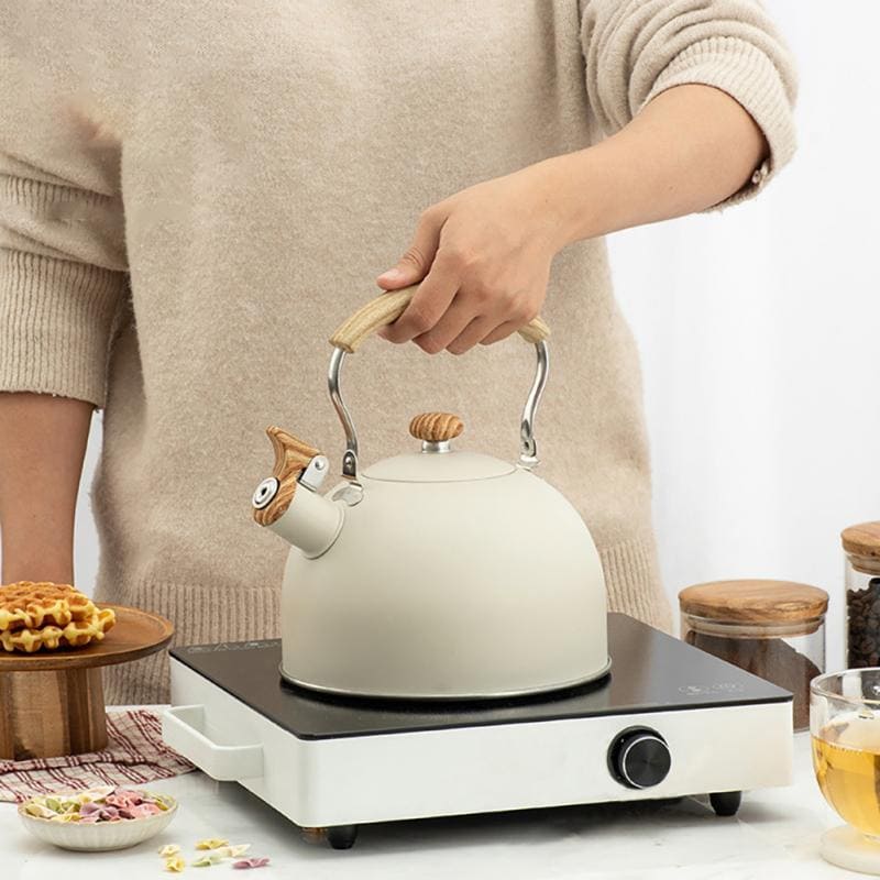 Chaleira de Inox com Apito 2,5 Litros Castiliani, resistente e prática para uso diário