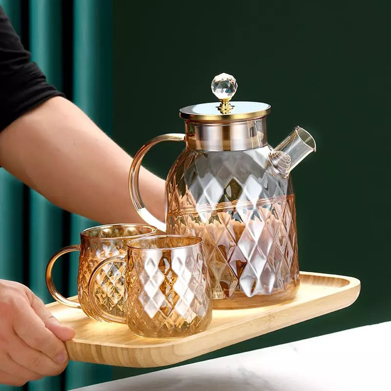 Chaleira de Vidro Borossilicato com Tampa de Inox Castiliani, elegante e resistente ao calor