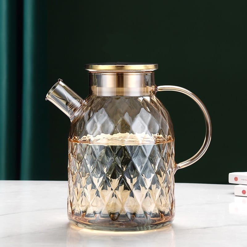 Chaleira de Vidro Borossilicato com Tampa de Inox Castiliani, elegante e resistente ao calor