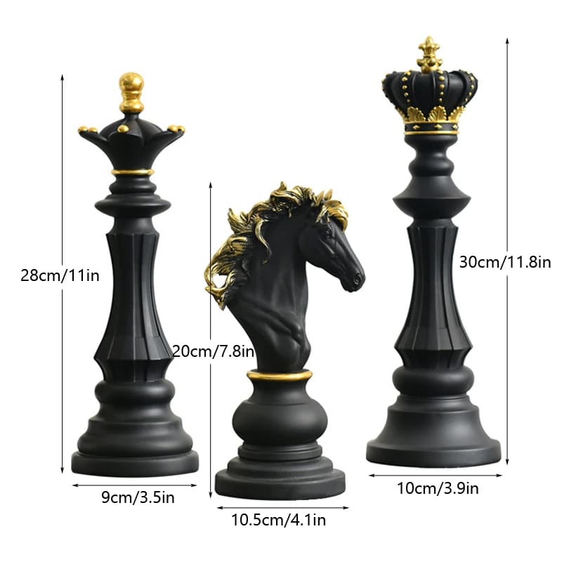 Decoração de Mesa Resina Estátua Peças de Xadrez Castiliani, elegância e estilo para ambientes sofisticados