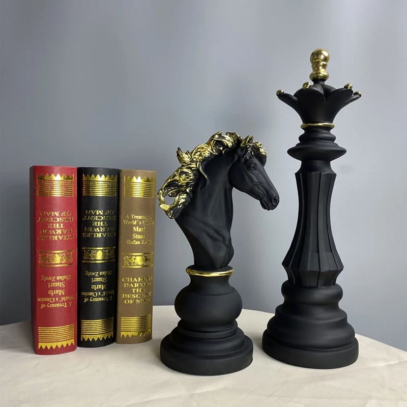 Decoração de Mesa Resina Estátua Peças de Xadrez Castiliani, elegância e estilo para ambientes sofisticados