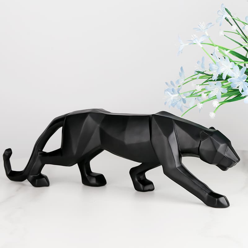 Decoração de Mesa de Resina Estátua Leopardo Castiliani, peça sofisticada e elegante para ambientes modernos