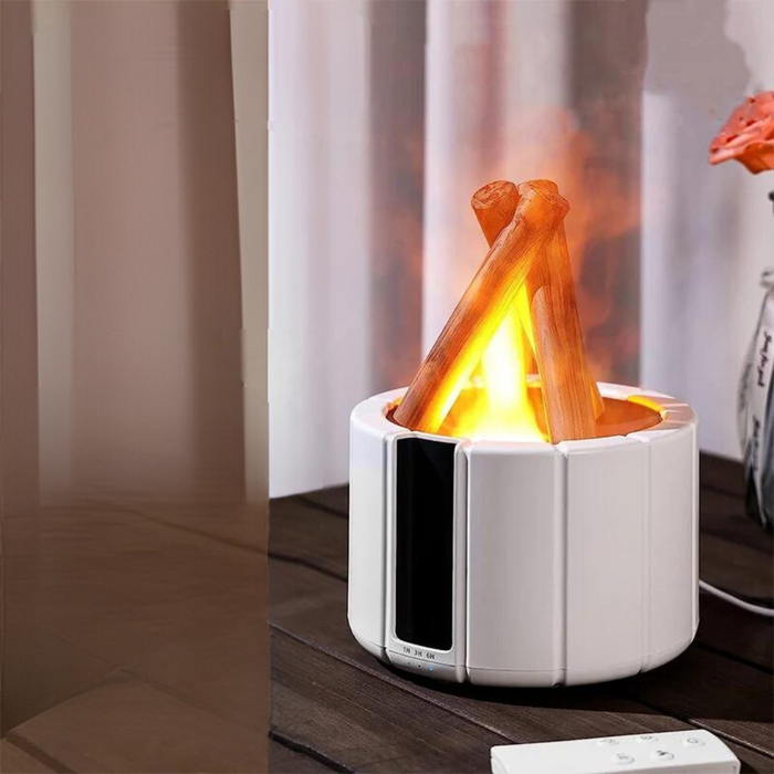 Difusor de Óleo Essencial Lareira Portátil Castiliani, ideal para aromaterapia e umidificação com design elegante