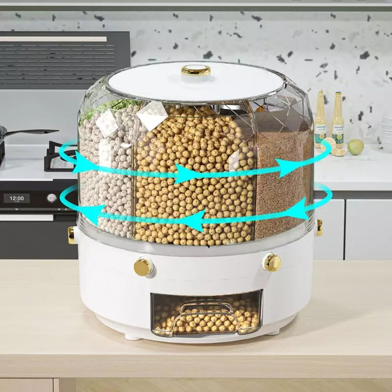 Dispensador Porta Alimentos e Cereais Giratório Castiliani, ideal para organizar alimentos secos com praticidade