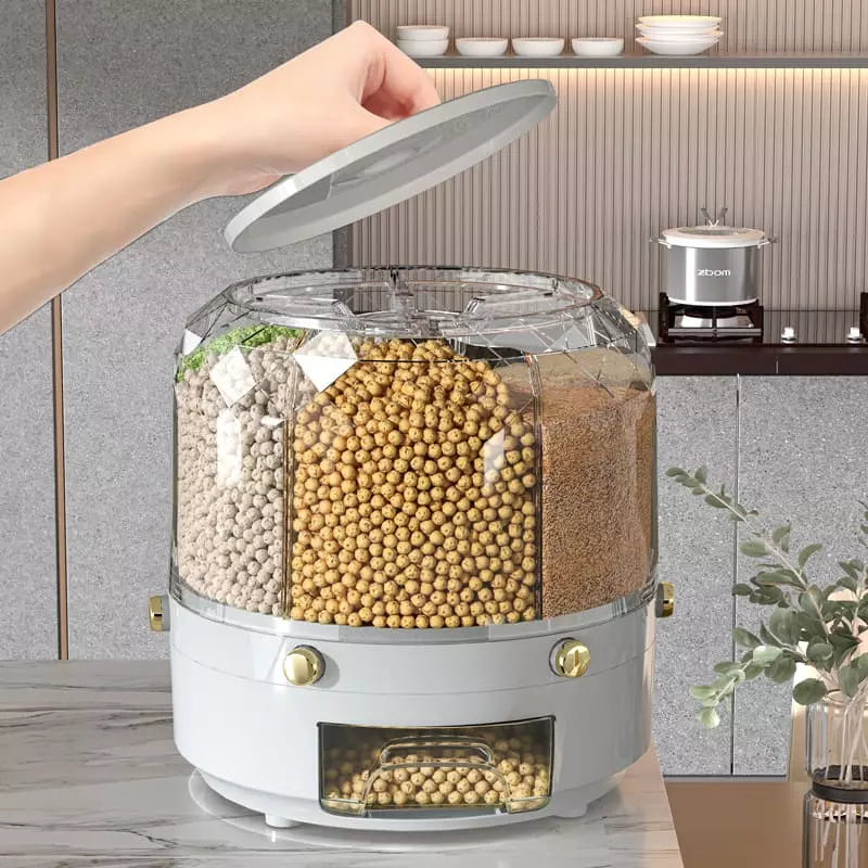 Dispensador Porta Alimentos e Cereais Giratório Castiliani, ideal para organizar alimentos secos com praticidade