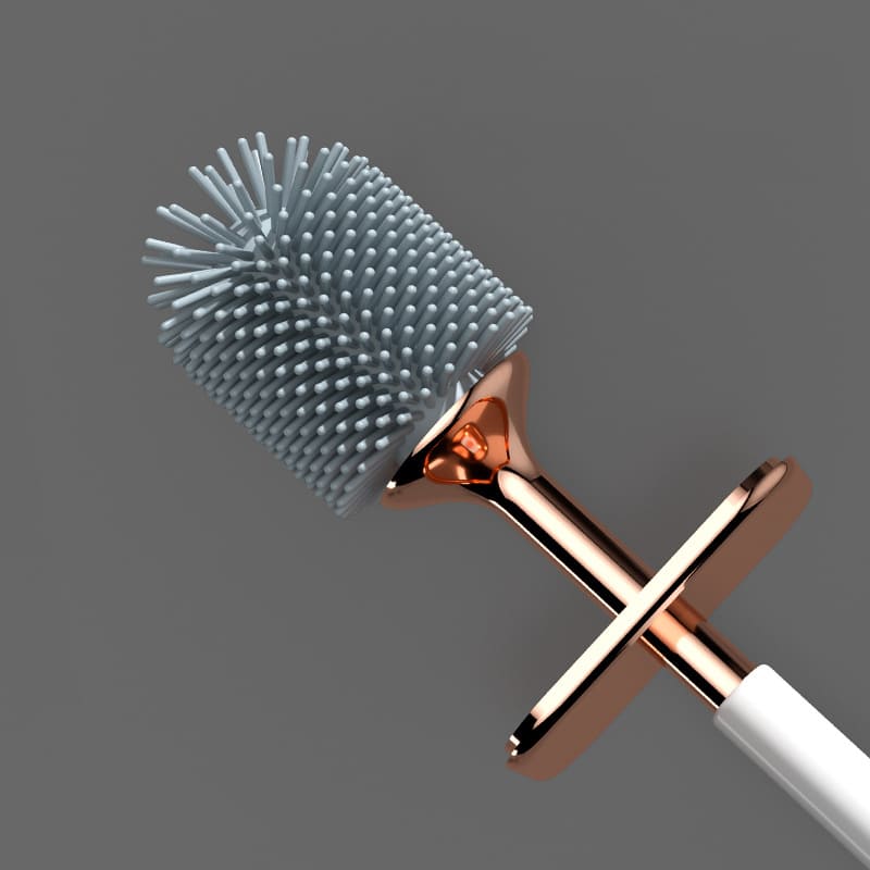 Escova Sanitária de Silicone com Suporte Castiliani, resistente e flexível para limpeza eficiente do banheiro