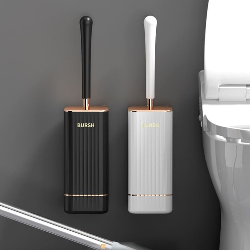 Escova Sanitária de Silicone com Suporte Castiliani, resistente e flexível para limpeza eficiente do banheiro