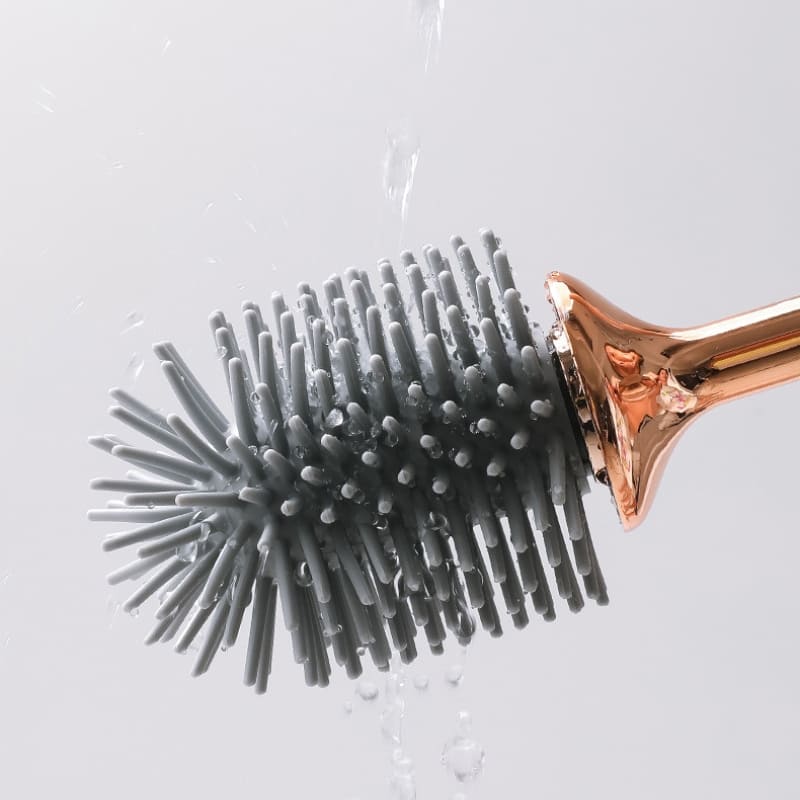 Escova Sanitária de Silicone com Suporte Castiliani, resistente e flexível para limpeza eficiente do banheiro