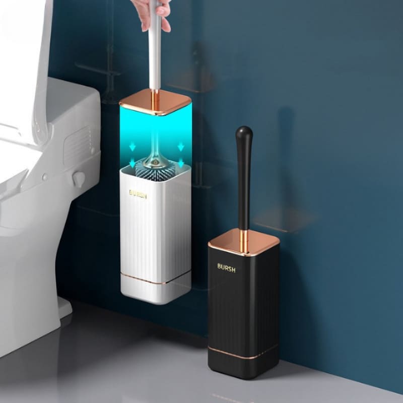 Escova Sanitária de Silicone com Suporte Castiliani, resistente e flexível para limpeza eficiente do banheiro