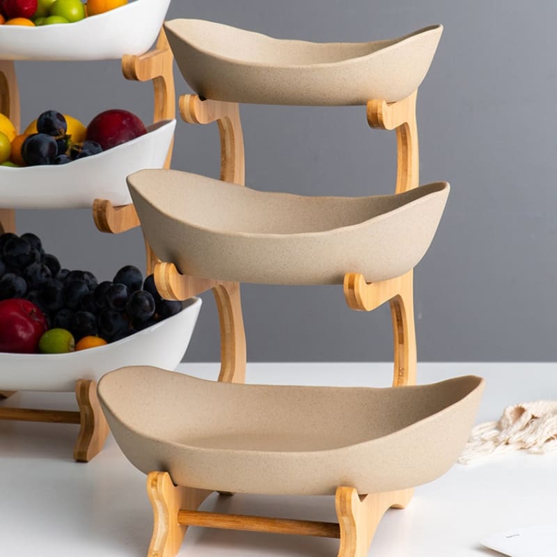 Fruteira de Mesa Cesta de Fruta Bambu Castiliani, ideal para organizar frutas e servir com estilo