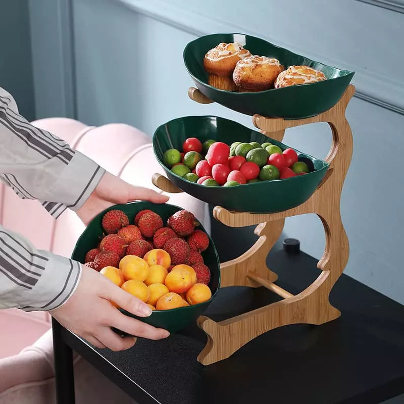 Fruteira de Mesa Cesta de Fruta Bambu Castiliani, ideal para organizar frutas e servir com estilo