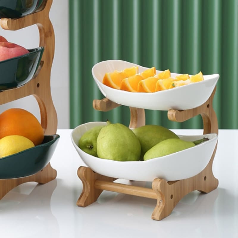 Fruteira de Mesa Cesta de Fruta Bambu Castiliani, ideal para organizar frutas e servir com estilo