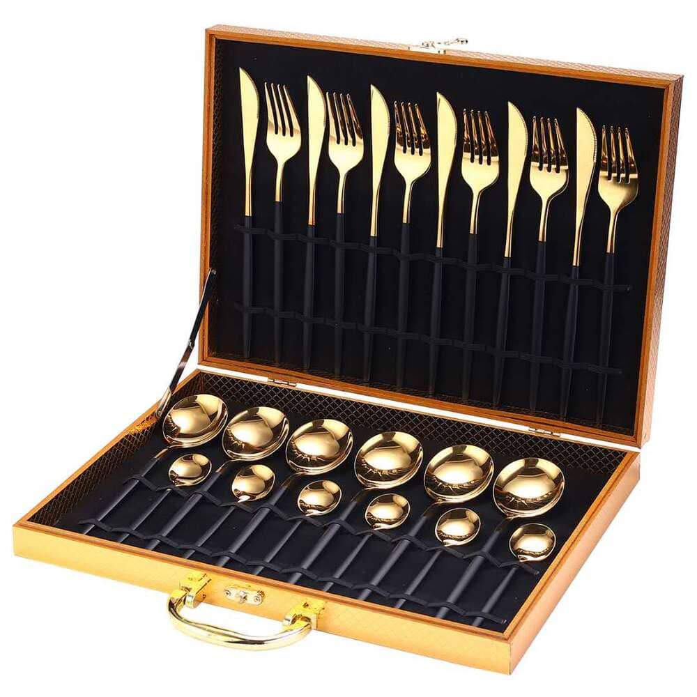 Jogo de Talheres Inox 24 Peças Premium Castiliani, com design sofisticado e ideal para mesas elegantes