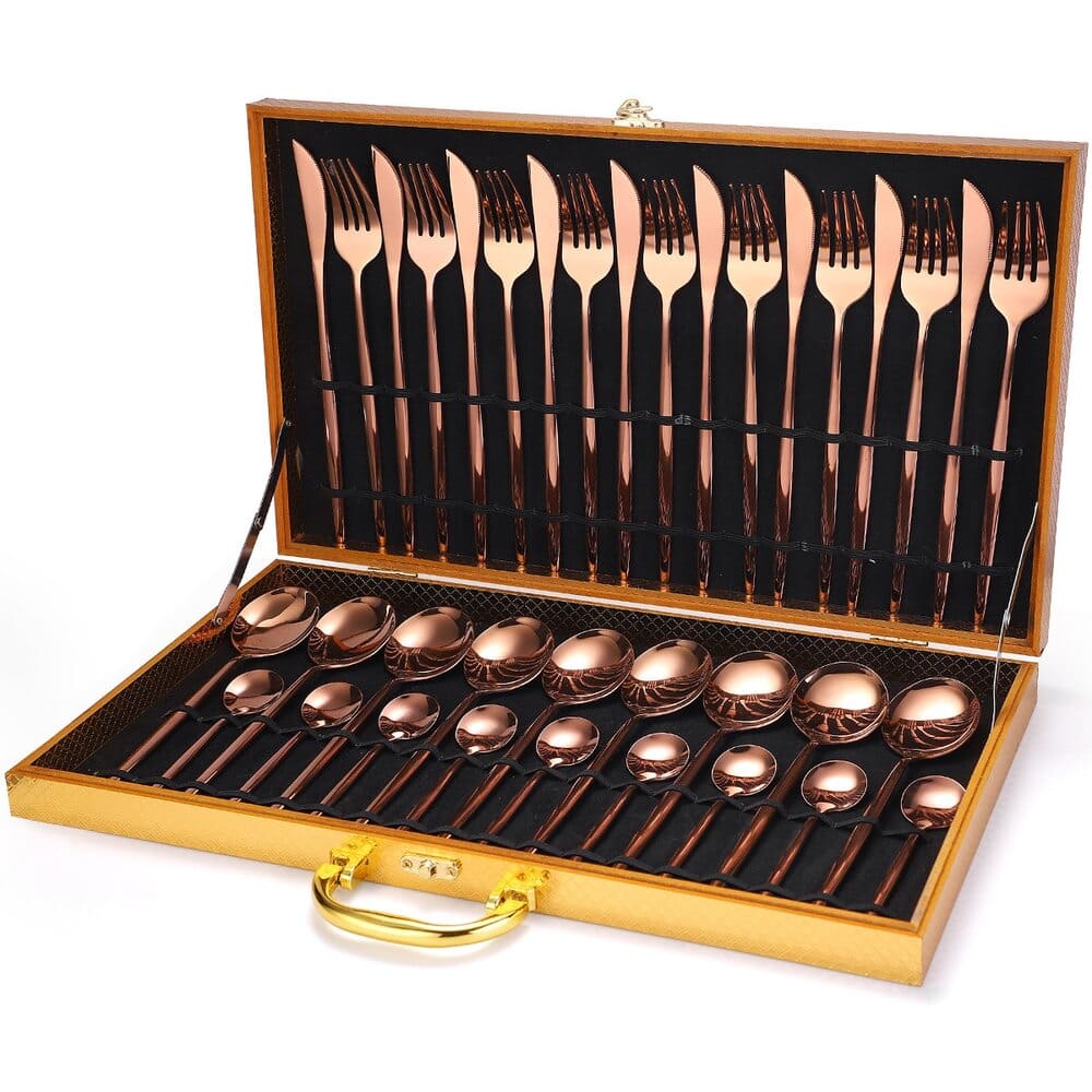 Jogo de Talheres Inox 24 Peças Premium Castiliani, com design sofisticado e ideal para mesas elegantes
