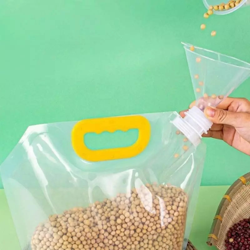 Kit 10 Sacos de Armazenamento Dispenser de Alimentos Castiliani, ideal para conservar alimentos secos com praticidade