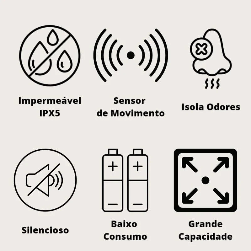 Lixeira Automática Colorida Castiliani com sensor inteligente, ideal para banheiro e cozinha