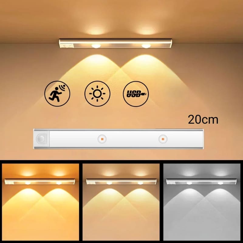 Luminária de LED Magnética com Sensor de Movimento Castiliani, ideal para iluminação automática e prática