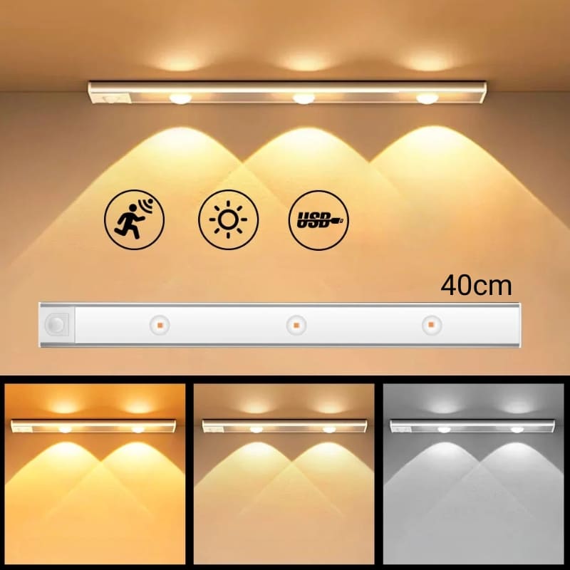 Luminária de LED Magnética com Sensor de Movimento Castiliani, ideal para iluminação automática e prática