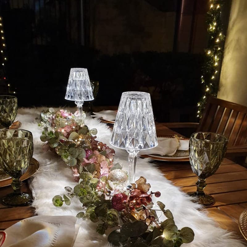 Luminária de Mesa LED Diamante USB 3 em 1 Sem Fio Castiliani, com 3 modos de iluminação e design elegante