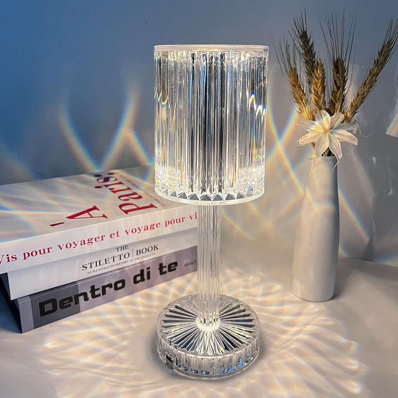 Luminária de Mesa LED Recarregável Sem Fio Cristal Castiliani