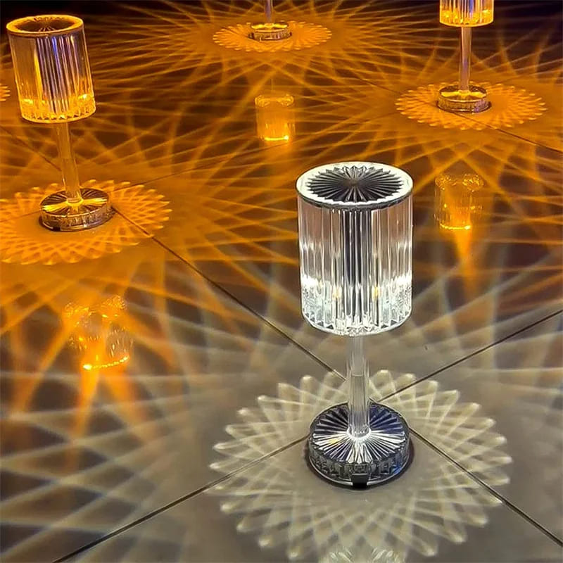 Luminária de Mesa LED Recarregável Sem Fio Cristal Castiliani