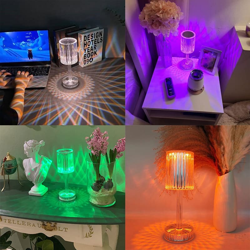 Luminária de Mesa LED Recarregável Sem Fio Cristal Castiliani