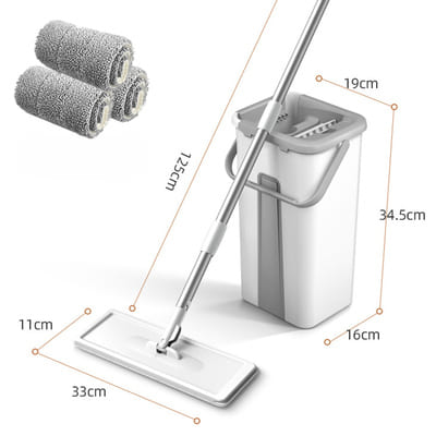 Mop de Limpeza Giratório SwiftClean™ Castiliani, ideal para uma limpeza eficiente e prática com rotação 360º