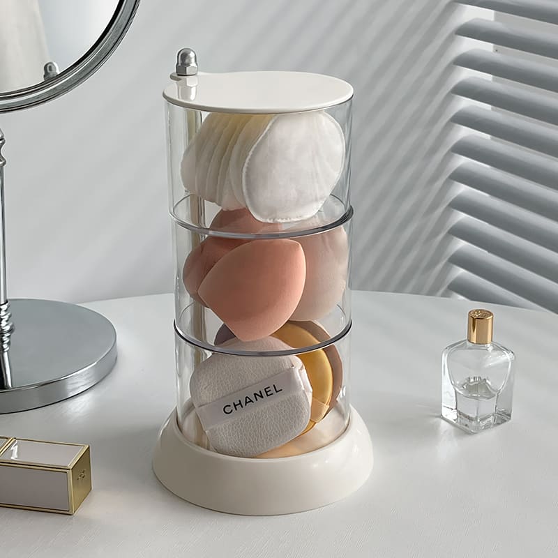 Porta Esponja de Maquiagem Castiliani, ideal para organizar esponjas e acessórios de beleza com praticidade