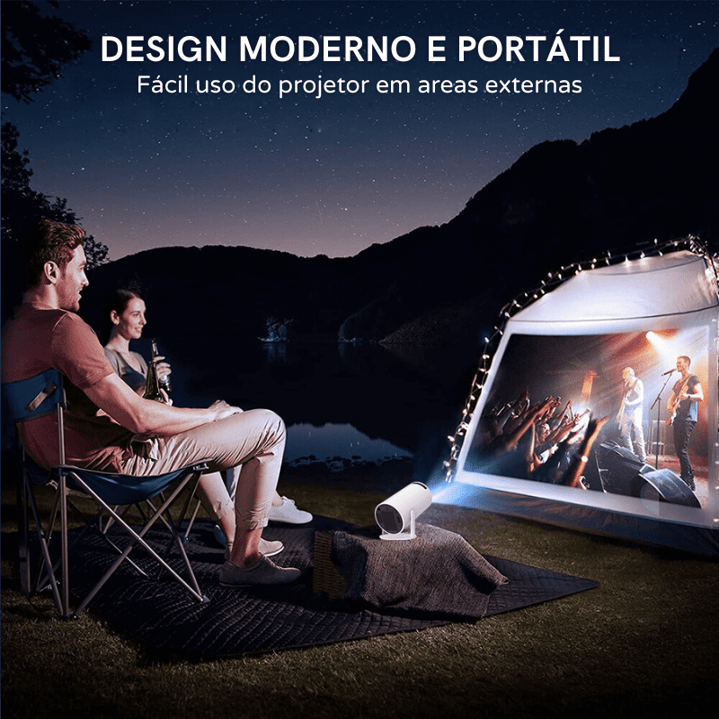 Projetor Portátil 4K 1080p Cinema em Casa Ultra HD Castiliani, ideal para criar uma experiência de cinema em casa com resolução 4K