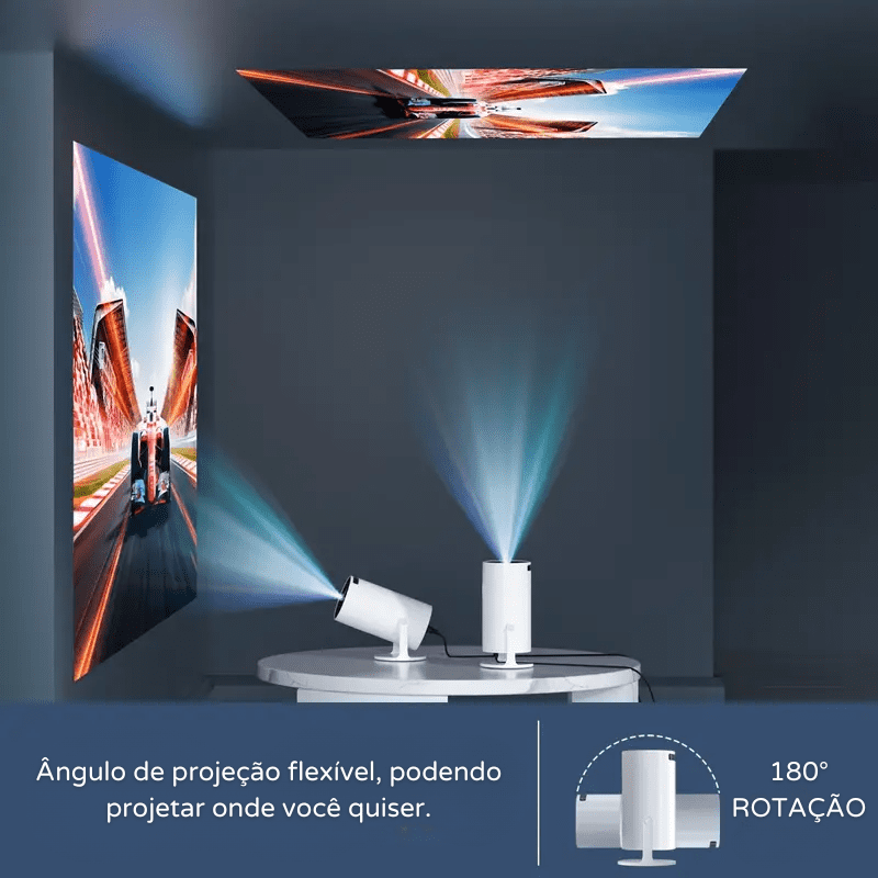 Projetor Portátil 4K 1080p Cinema em Casa Ultra HD Castiliani, ideal para criar uma experiência de cinema em casa com resolução 4K