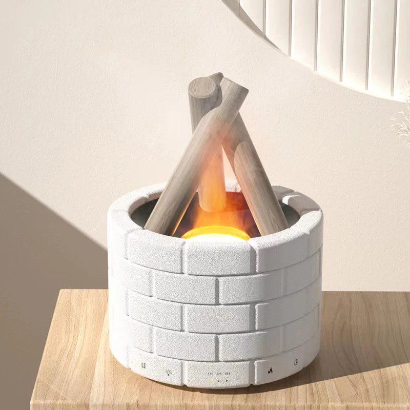 Difusor de Óleo Essencial Lareira Portátil Castiliani, ideal para aromaterapia e umidificação com design elegante