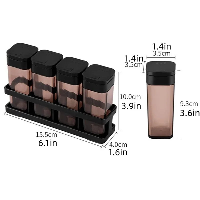 Conjunto de Potes de Temperos com 4 Grades e Tampa Selada Castiliani