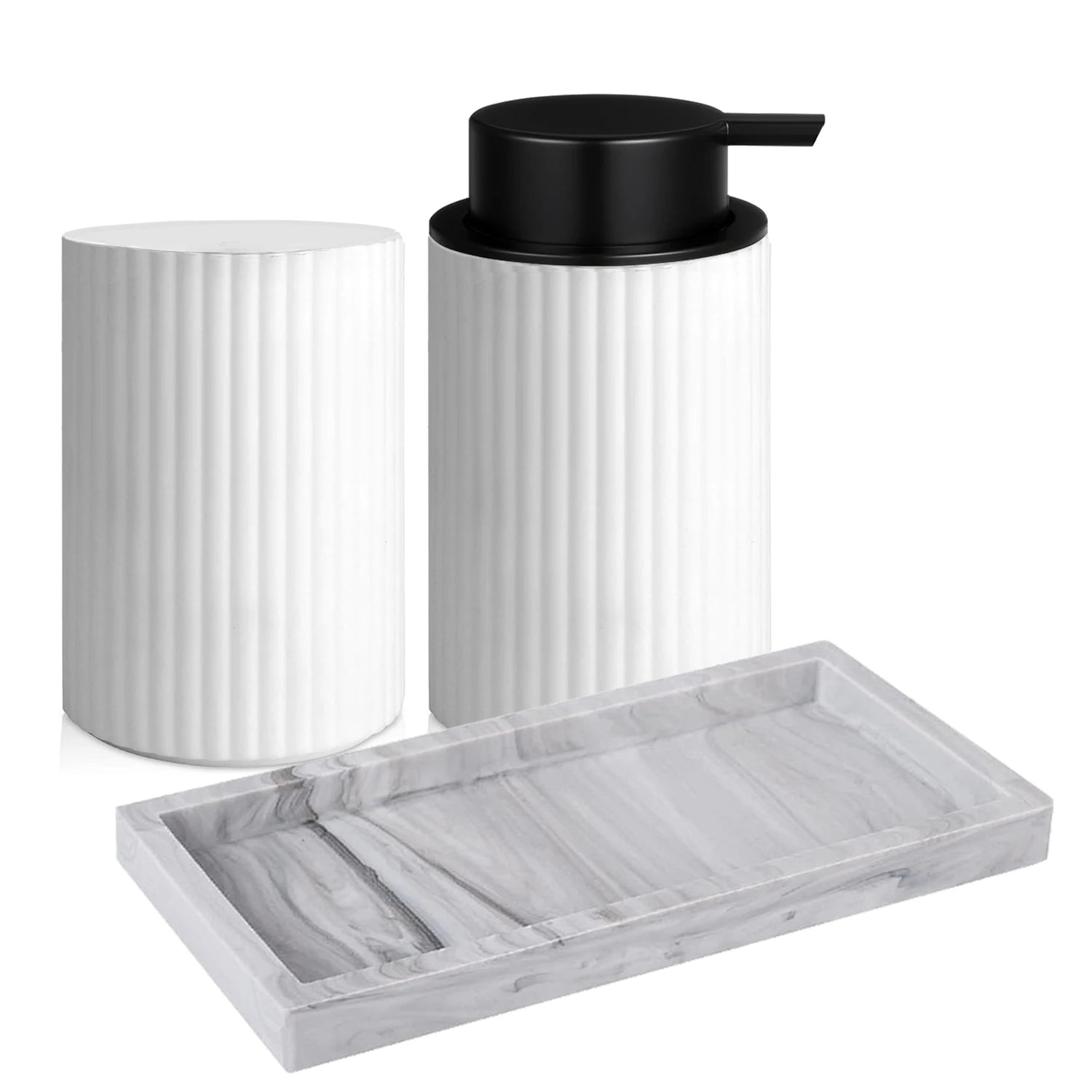 Kit Luxo para Banheiro com Dispenser de Espuma e Organizador Castiliani