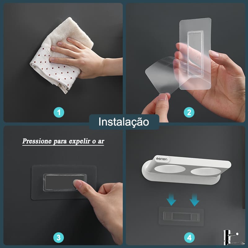 Suporte para Secador de Cabelo de Parede Castiliani, ideal para organizar secador e chapinha com praticidade