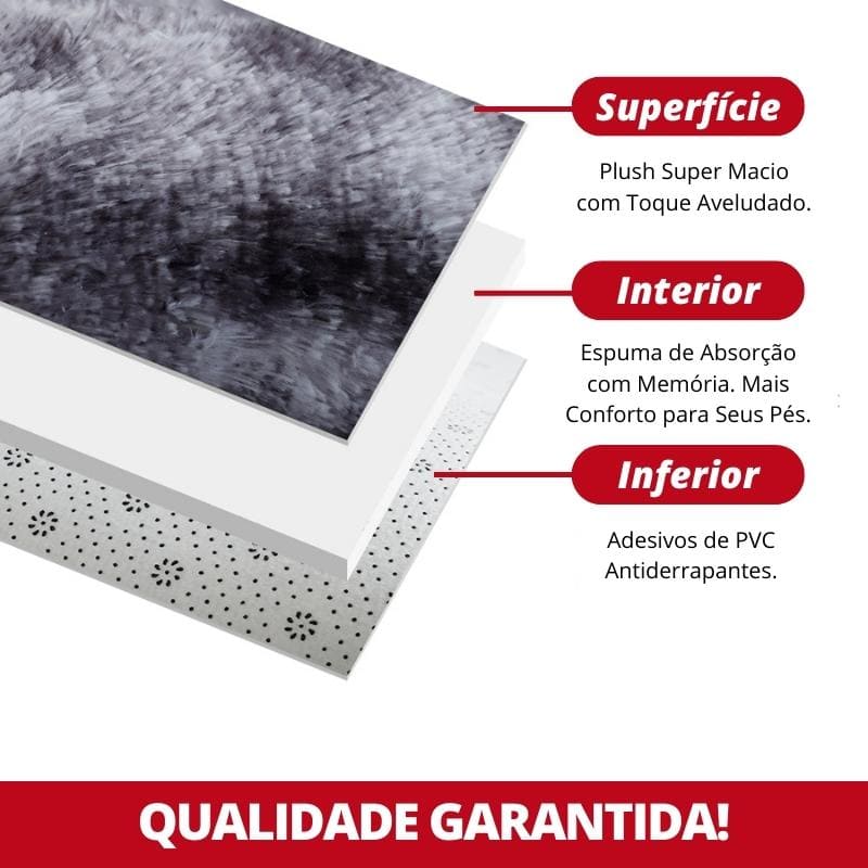 Tapete Felpudo Redondo Castiliani - Cinza Mescla, ideal para decorar sala ou quarto com conforto e elegância