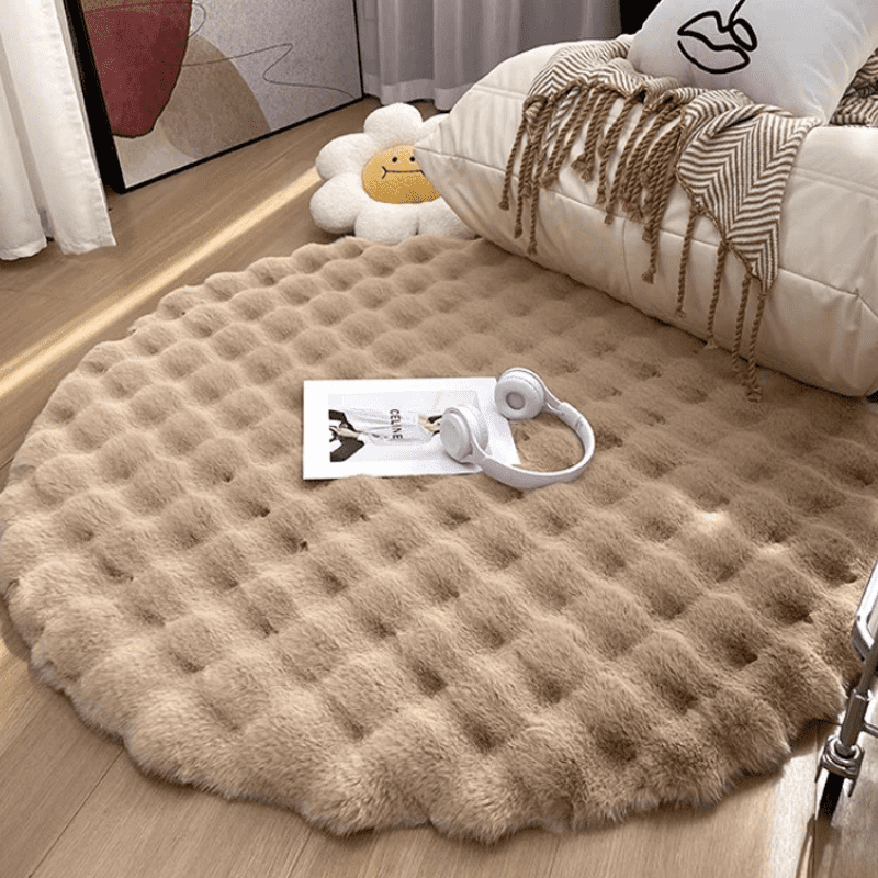 Tapete Para Sala Redondo Peludo Quarto Pelúcia Felpudo da Castiliani