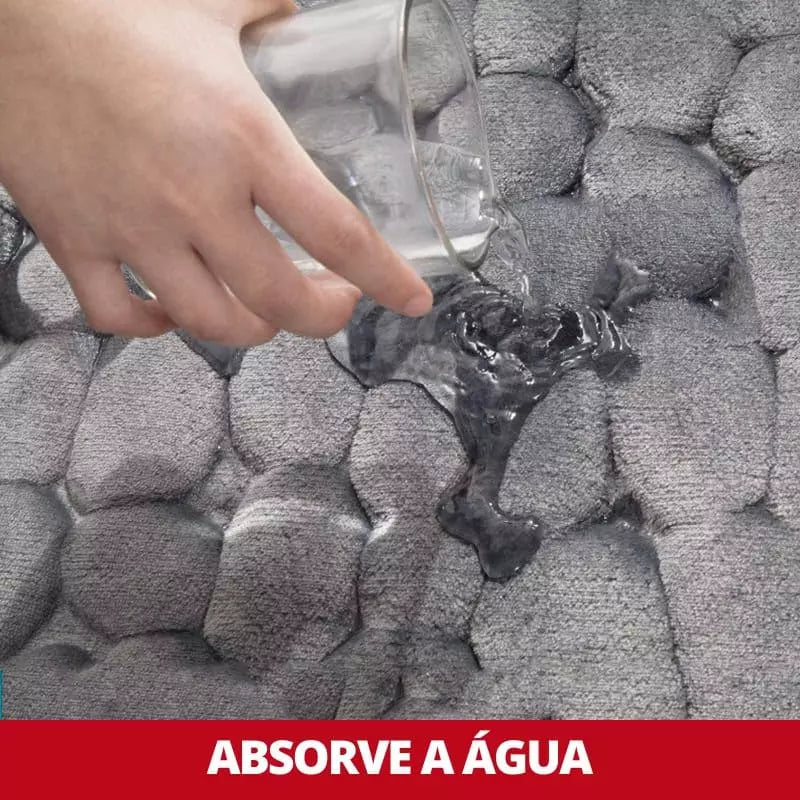 Tapete para Banheiro Antiderrapante Absorvente Castiliani, ideal para manter o banheiro seco e seguro