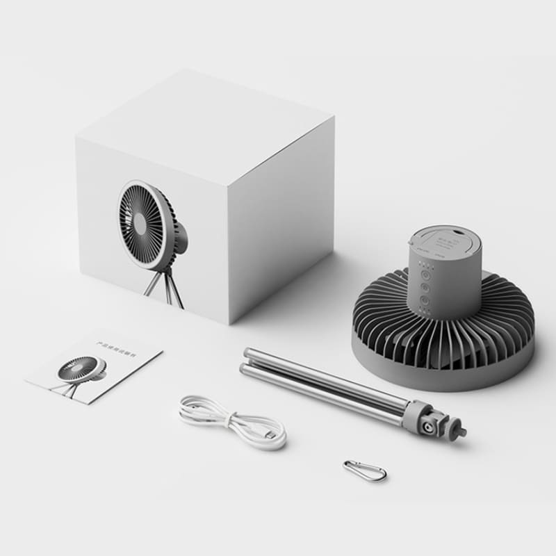 Ventilador de Coluna Portátil Recarregável de Mesa Castiliani, ideal para ambientes internos e externos com bateria de longa duração